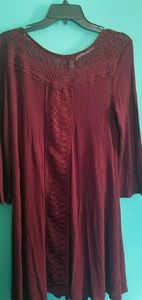 Maurices large burgundy dress waffle material